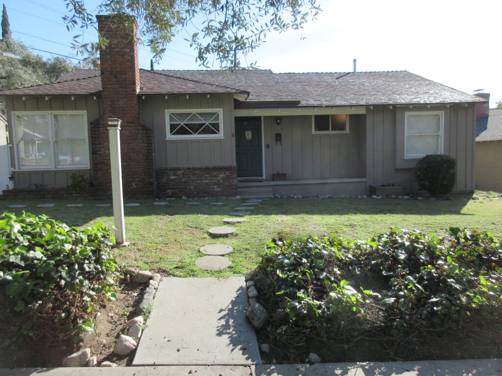 A house with garden and pathways